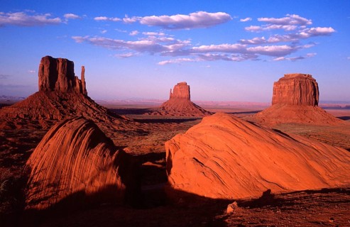 Geography, travel, The Mittens, rocky landscape, Monument Valley NP, Arizona, USA. Geography,