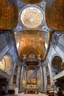 Estrela Basilica and Convent of the Most Sacred Heart of Jesus, Central nave and ceiling, Lisbon,
