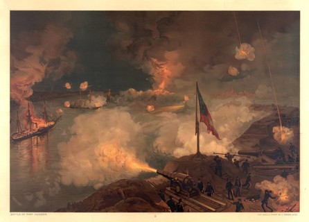 Chromolithograph *Battle of Port Hudson* (1887), based on a painting by Julian Oliver Davidson,