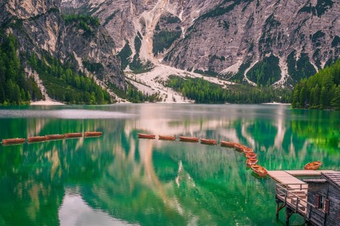Pragser Wildsee, Prags, Dolomites, Italy