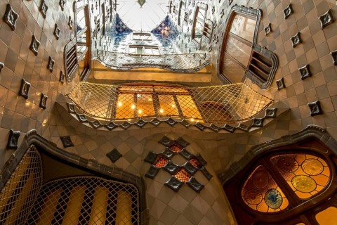 Interior of Casa Batllo Modernism Design by Antoni Gaudi, Old Town, Barcelona, Spain