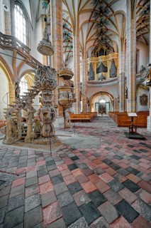 Tulip pulpit and miner's pulpit, Great Silbermann organ, Freiberger Dom St. Marien, religious