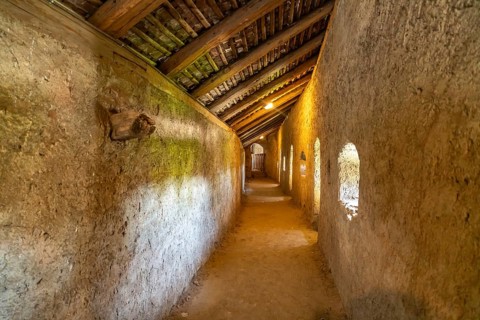 Covered, fortified church in Harman or Honigberg, Transylvania, Romania
