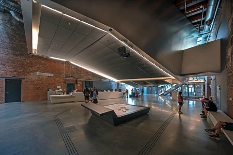 Entrance and cash desk area of the Reichsparteitage Documentation Center, Nuremberg, Middle