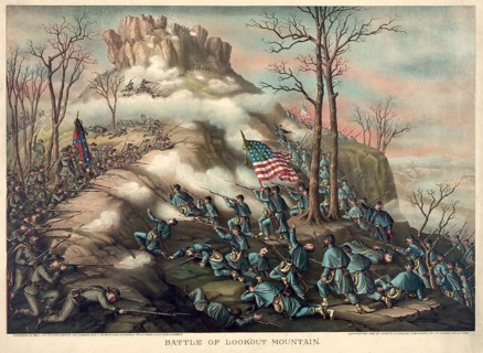 The Battle of Lookout Mountain, which took place on 24 November 1863 during the American Civil War.