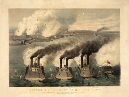 The Capture of Fort Henry under the command of Flag Officer Andrew H. Foote during the American