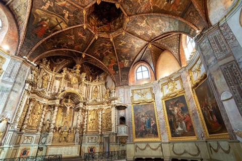 Villefranche de Rouergue. City of Art and History. Chapel of the Black Penitents, baroque art 17th.