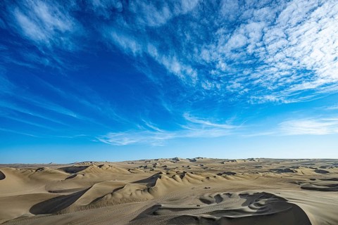 Sand dunes, dune landscape of the coastal desert, southern Peru, Peru, South America