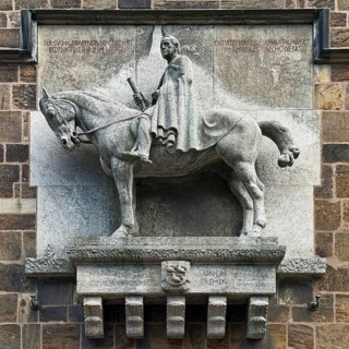 The Moltke monument on the outskirts of the North Tower of the Church of Our Dear Women,