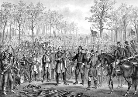 The surrender and surrender of General Robert E. Lee, Commander of the Confederate Southern Army,