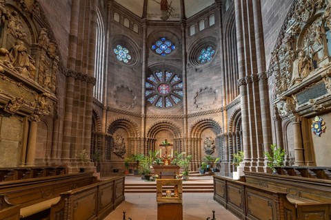 Interior of St. Peter's Cathedral in Worms, Rhineland-Palatinate, Germany