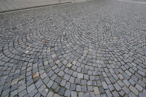 Granitpflasterung auf dem Domplatz, Eichstätter Dom, Eichstätt, Oiberbayern, Germany