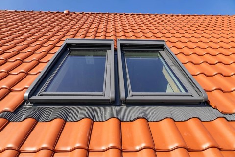 Roof windows on a new single-family house