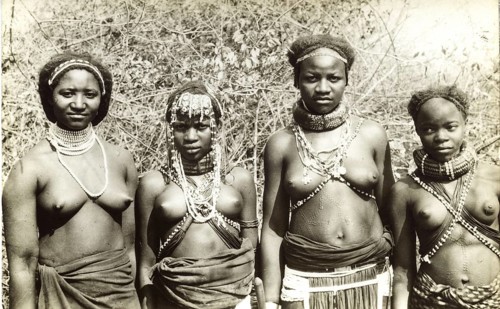 Angola, Muila woman, ethnic, hair accessories, Africa, four woman in traditional clothing and