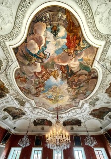 Fürstensaal, ceiling painting by Melchior Steidl, historic rooms in the city palace, Baroque