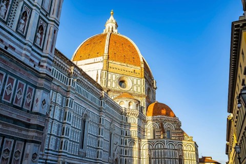 Church Santa Maria Novella in Florence at sunset, UNESCO World Heritage Site, Tuscany, Italy
