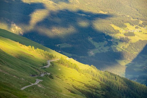 View of mountain landscape on the Grossglockner High Alpine Road in the Alps, Fusch, Salzburg,
