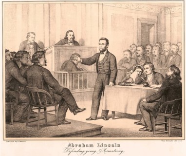 Abraham Lincoln defends Armstrong, referring to a famous murder trial from 1858 (born 12 February