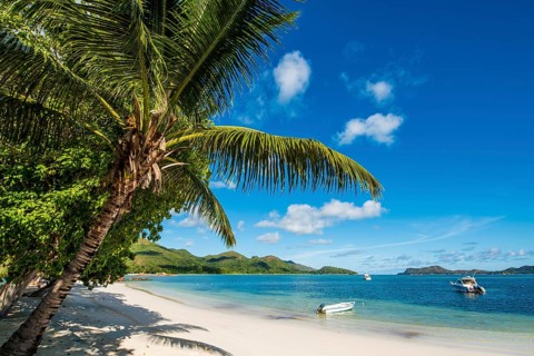 Anse Government Beach at Hotel L'Archipel Resort, Praslin, Republic of Seychelles, Indian Ocean