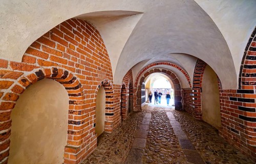 Interior view of Malbork Castle. The Malborku Castle, Zamek w Malborku, is a neo-Gothic lowland