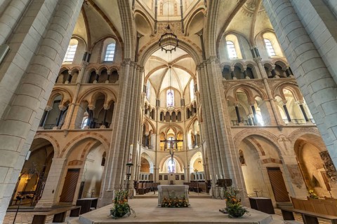 Interior of the Limburg Cathedral Georgsdom in Limburg an der Lahn, Hesse, Germany