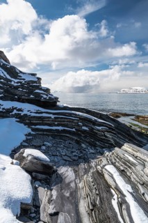 Rocky coast, Söröya, Barents Sea, Finnmark, Norway, May 2019