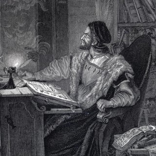 Detail from the work of art Faust by Ludwig Schnorr von Carolsfeld, Johann Wolfgang von Goethe,