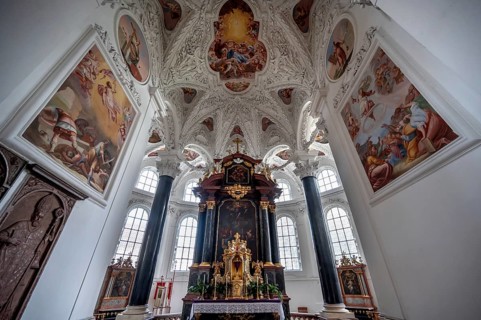 Baroque high altar of Baumgartenberg Abbey and Parish Church, Gothic architecture, baroqued by