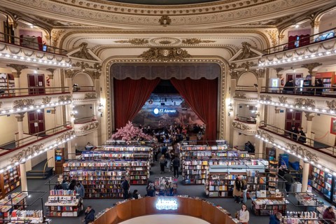 Ateneo Grand Splendid bookstore, a former theater, tourist attraction in Buenos Aires, Argentina