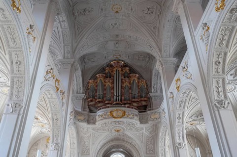 Organ gallery of the court church of Our Lady, the organ is a baroque replica from 1968, the church
