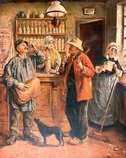 Advertising poster, beverage advertisement, Vieux Système't Wit Stoopke advertising poster, 1907,