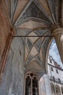 Painted vaults in the courtyard of the city palace, former residential palace built in Renaissance