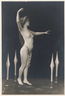 Olga Desmond, 1890-1964, dancer, nude dancer, sword dance, expressive dance, beauty evening, winter