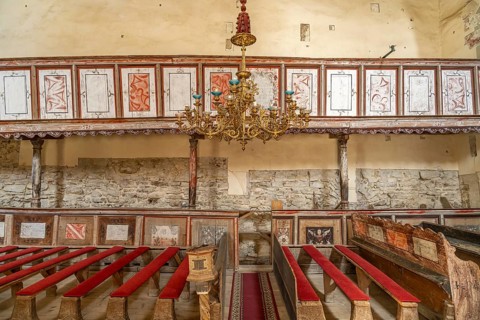 Interior of the Saxon fortified church in Viscri or Deutsch-Weisskirch, Transylvania, Romania
