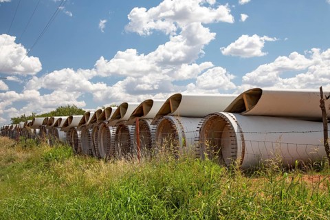 Sweetwater, Texas - Thousands of old wind turbine blades are piled up at two illegal dump sites.