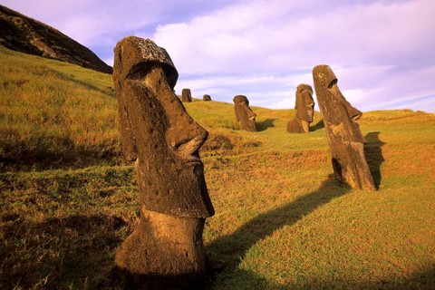 South America, Chile, Pacific, Moais on Easter Island, Ranu Raraku, Rano Raraku, Easter Islands,