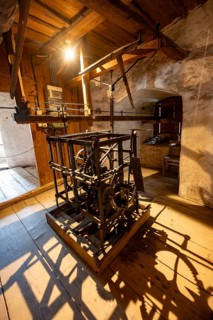 Historic clock in the clock tower, Hohenwerfen Fortress, Werfen, Pongau, Salzburg state, Austria