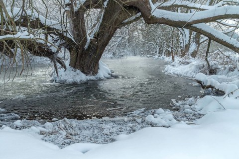 Germany, Greiz, Mildenfurth, Thuringia, Weidatal, Wünschendorf, ice, flowing water, river, ice,