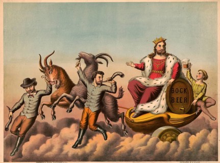 Advertising poster, beverage advertisement, poster by Henry Jerome Schile from 1881, promotes bock