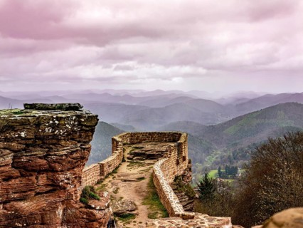 Wegelnburg, a medieval castle in the southern Palatinate Forest, in the German part of the Wasgau