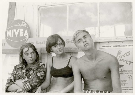 Swimwear, bathing, teenager, young man, girl, Nivea advertisement, outdoor pool, youth, around 1960