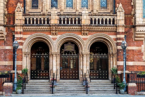 Alfred Waterhouse designed Ukrainian Catholic Cathedral of the Holy Family in Exile on Duke Street,