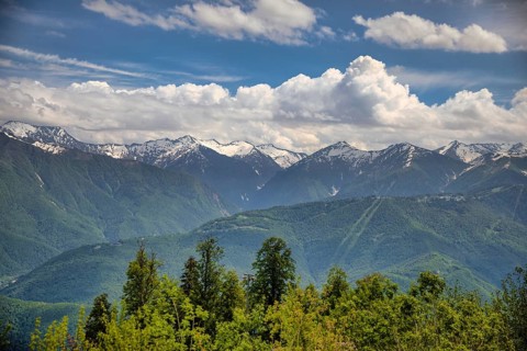 Mountain landscape. Krasnaya Polyana. Sochi. Russia