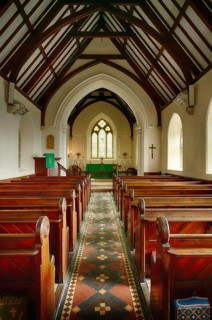 Interior view of the nave, choir, altar, St Mawes Church, St Mawes, Cornwall, England, Great