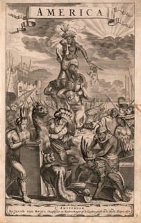 The copperplate engraving entitled *America* is an allegorical depiction of the indigenous peoples,