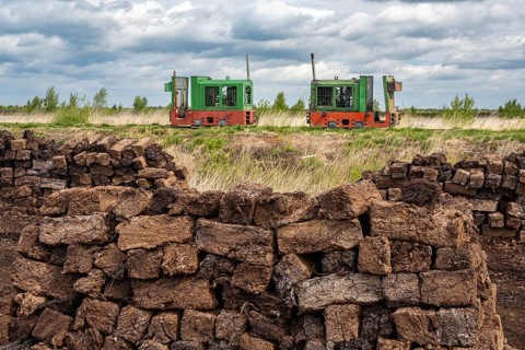 Moor track for peat mining in the moor, Goldenstedt, Lower Saxony, Germany