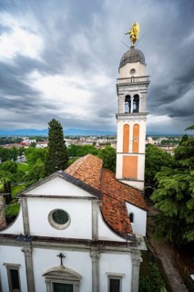 Chiesa di Santa Maria di Castello church, dramatic sky, old town, Udine, Friuli-Venezia Giulia,