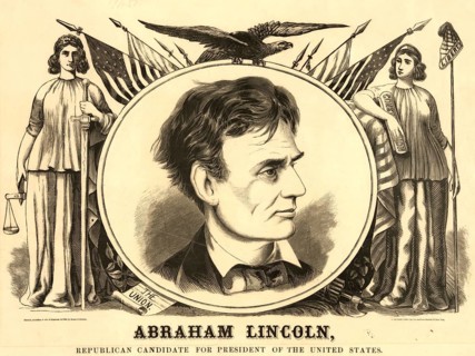 Abraham Lincoln as a young man without a beard (born 12 February 1809 near Hodgenville, died 15