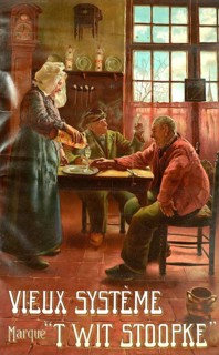 Advertising poster, beverage advertisement, authentic reproduction of a historical advertising