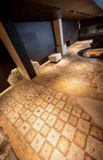 Floor mosaic with geometric pattern, Domus and Palazzo Episcopale, Ancient Roman House and